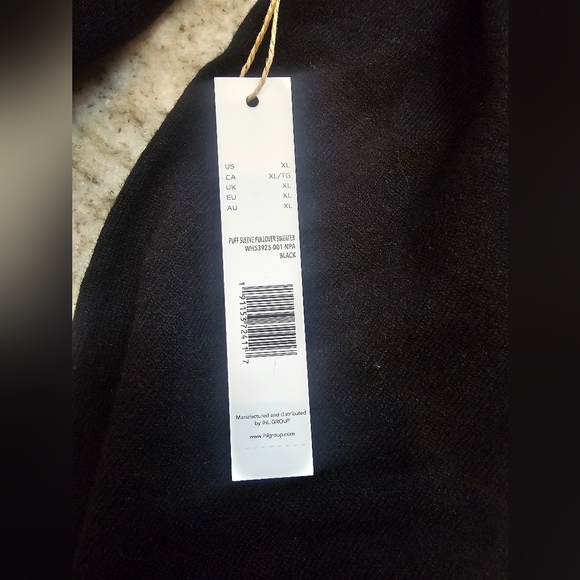 NWT! Rae Dunn Black Puff Sleeve “LOVE” Sweater XL - Picture 7 of 12